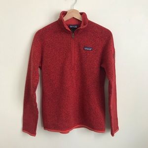 Patagonia Red Better Sweater Quarter Zip Fleece Pullover